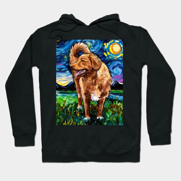 Nova Scotia Duck Tolling Retriever Starry Night Hoodie by sagittariusgallery